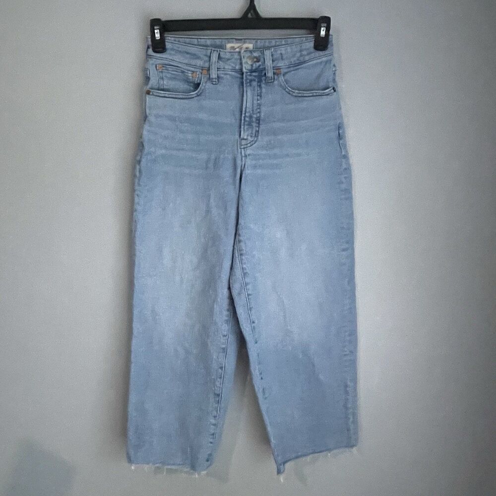 Madewell The Curvy Perfect Vintage Wide Leg Crop Jeans Women's Size 27 Denim Raw